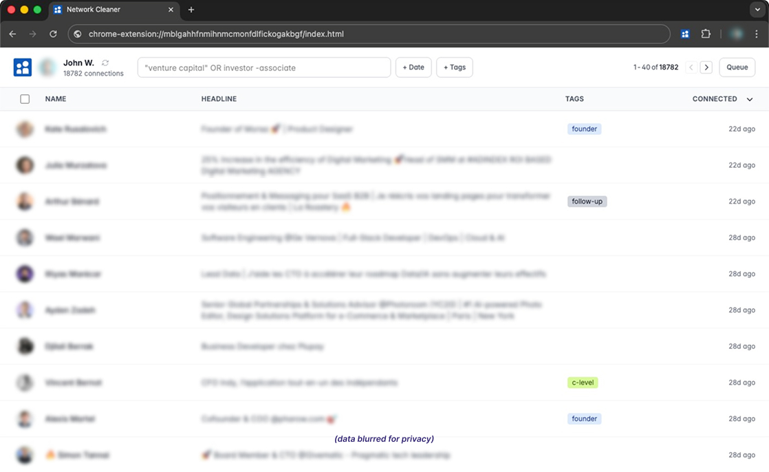 Browse all LinkedIn connections